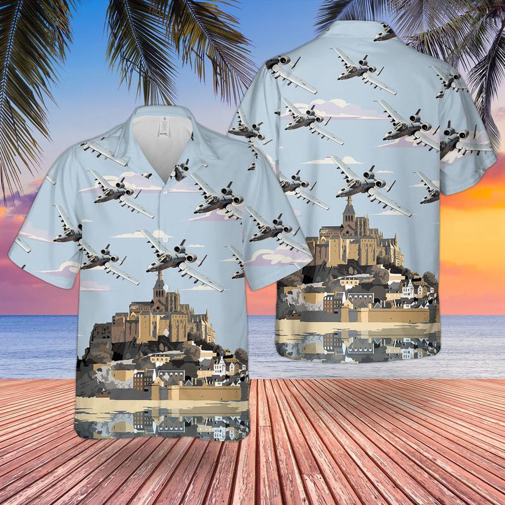 Air Force Hawaiian Shirt, US Air Force 74th Fighter Squadron Fairchild Republic A-10 Thunderbolt II Hawaiian Shirt, Air Force Aloha Shirt
