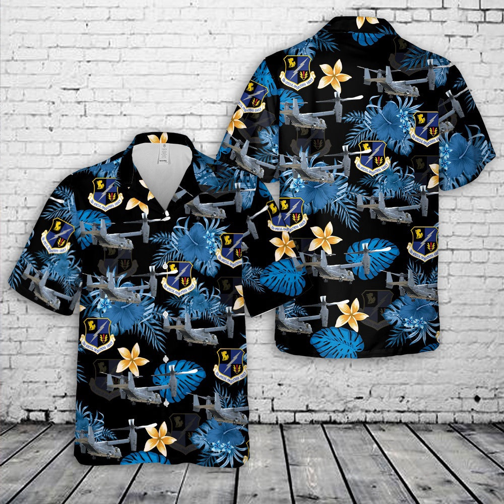 Air Force Hawaiian Shirt, US Air Force 752nd Special Operations Group CV-22 Osprey Hawaiian Shirt, Air Force Aloha Shirt