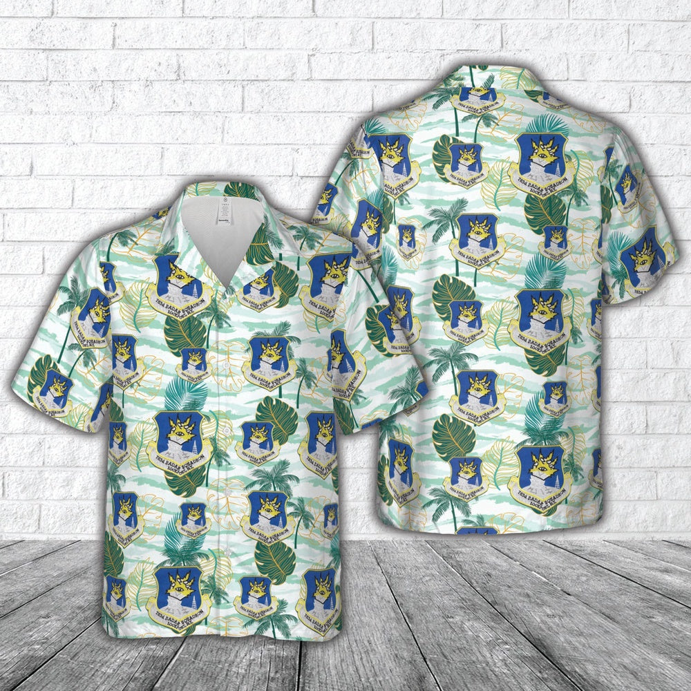 Air Force Hawaiian Shirt, US Air Force 763rd Radar Squadron Hawaiian Shirt, Air Force Aloha Shirt