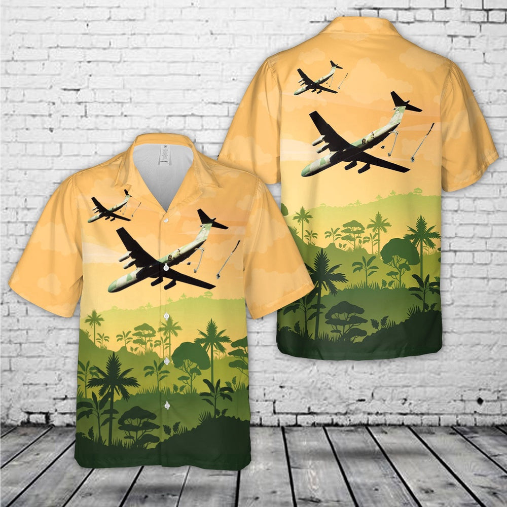 Air Force Hawaiian Shirt, US Air Force 82nd Airborne troops jump from C-141B over Honduras Hawaiian Shirt, Air Force Aloha Shirt