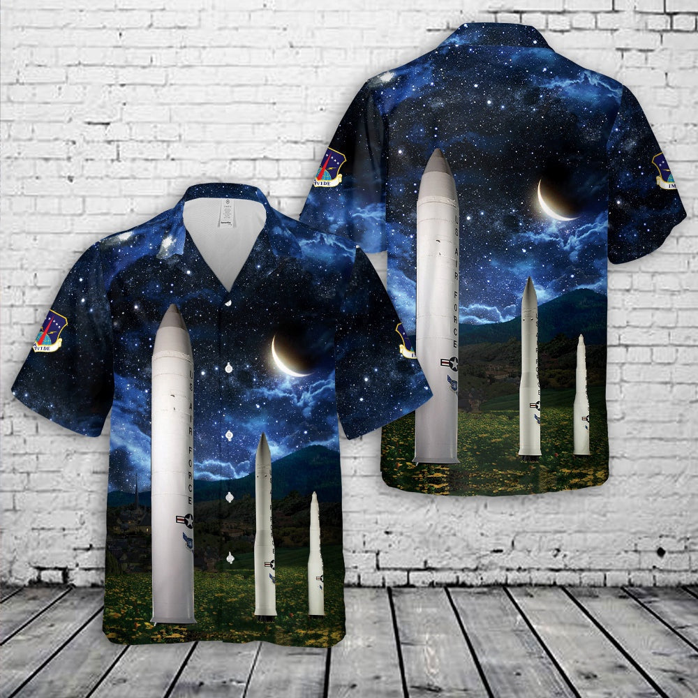 Air Force Hawaiian Shirt, US Air Force 90th Missile Wing Hawaiian Shirt, Air Force Aloha Shirt