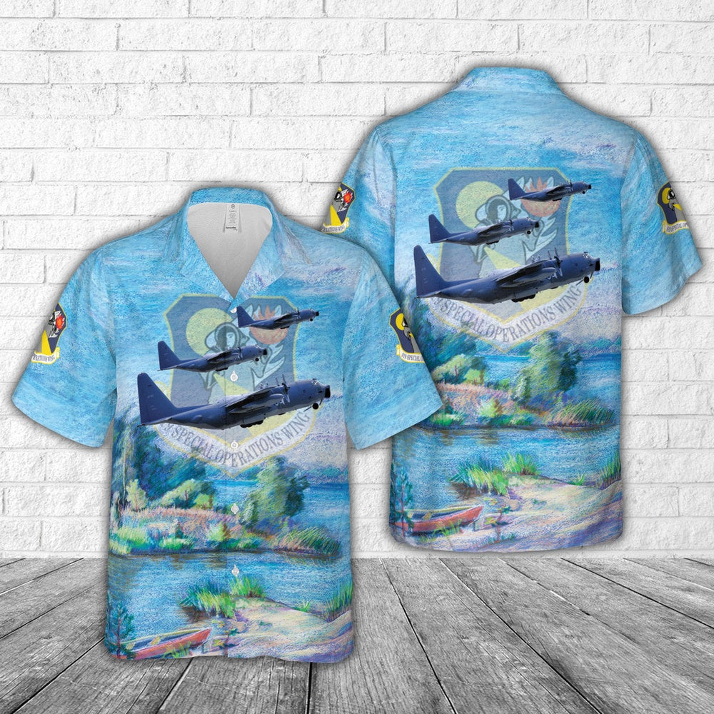 Air Force Hawaiian Shirt, US Air Force 919th Special Operations Wing MC-130E Combat Talon I Hawaiian Shirt, Air Force Aloha Shirt