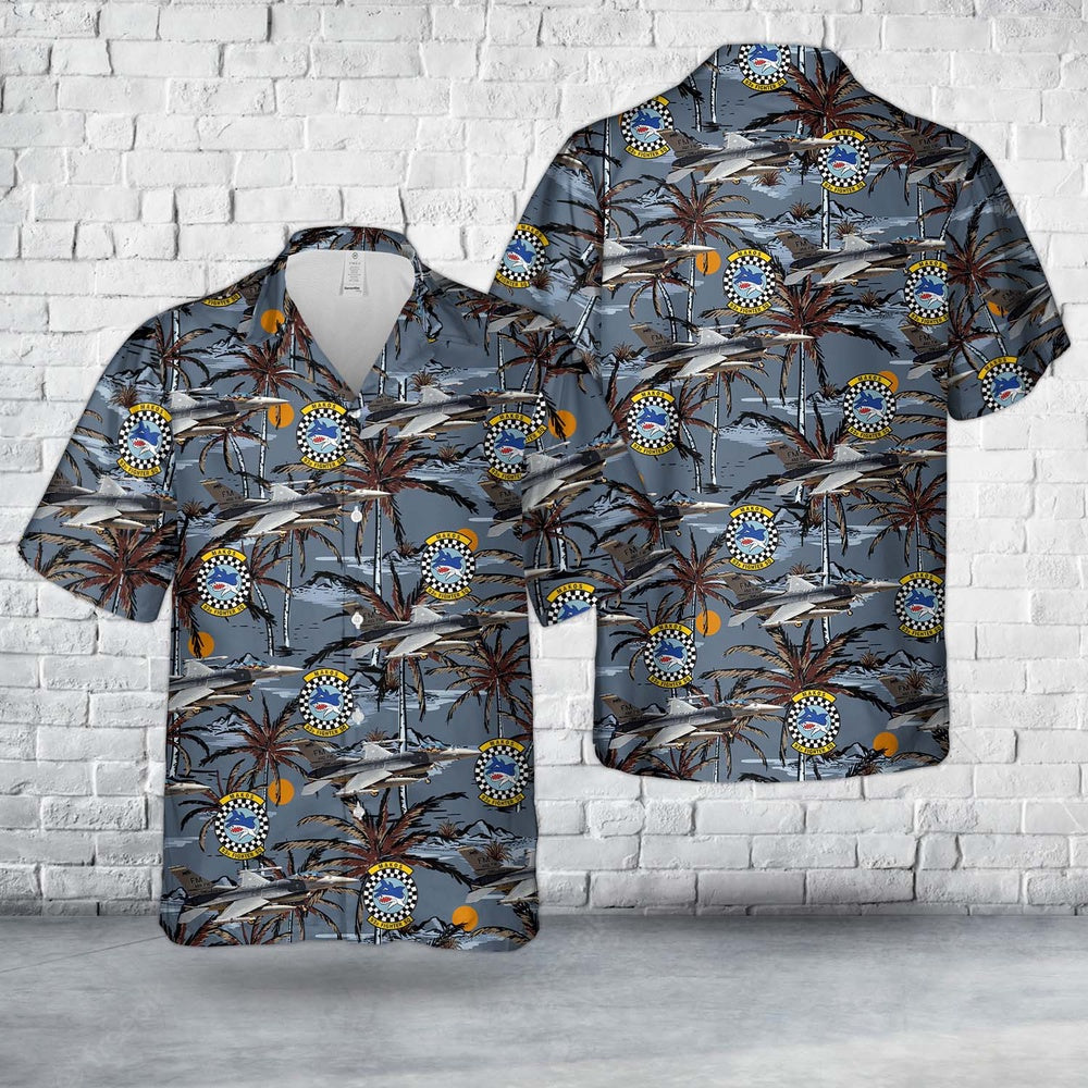Air Force Hawaiian Shirt, US Air Force 93rd Fighter Squadron F-16C Fighting Falcon Hawaiian Shirt, Air Force Aloha Shirt