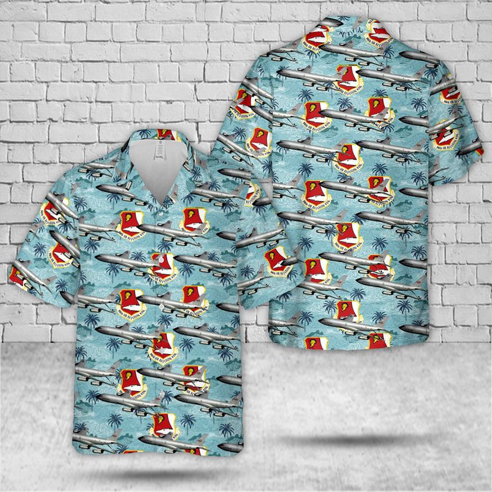 Air Force Hawaiian Shirt, US Air Force 940th Air Refueling Wing Boeing KC-135E Stratotanker (sn 57-1504) Hawaiian Shirt, Air Force Aloha Shirt