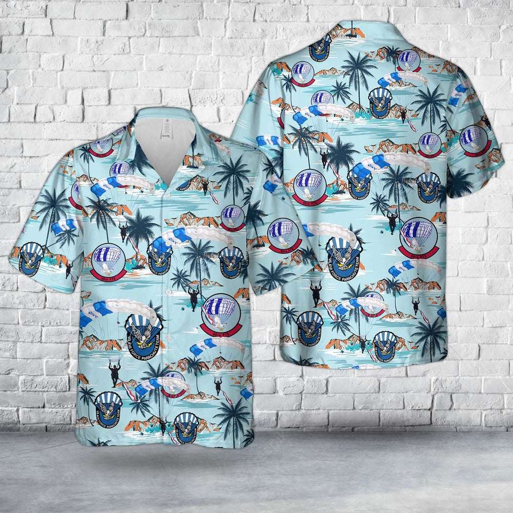 Air Force Hawaiian Shirt, US Air Force 98th Flying Training Squadron Parachute Team - Wings of Blue Hawaiian Shirt, Air Force Aloha Shirt