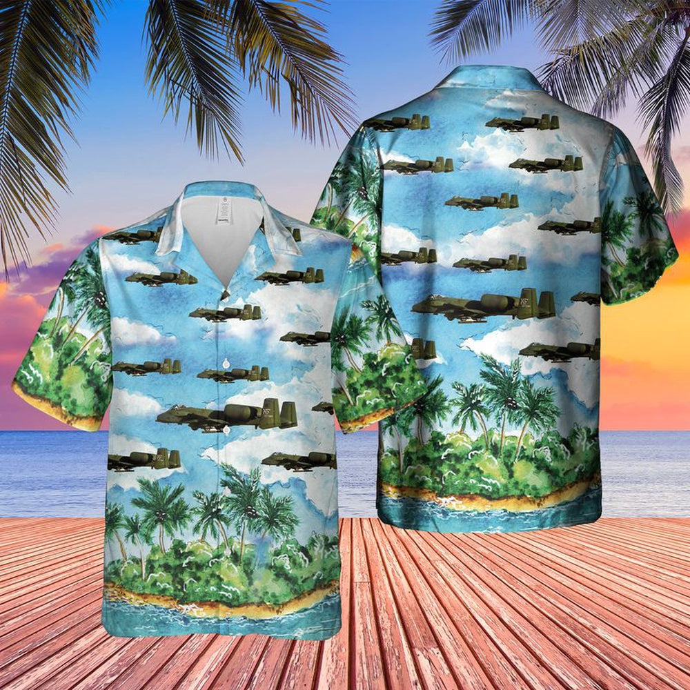 Air Force Hawaiian Shirt, US Air Force A-10 Thunderbolt II Hawaiian Shirt, Air Force Aloha Shirt