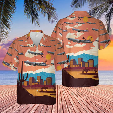 Air Force Hawaiian Shirt, US Air Force Arizona Air National Guard Boeing KC-135R Stratotanker Hawaiian Shirt, Air Force Aloha Shirt