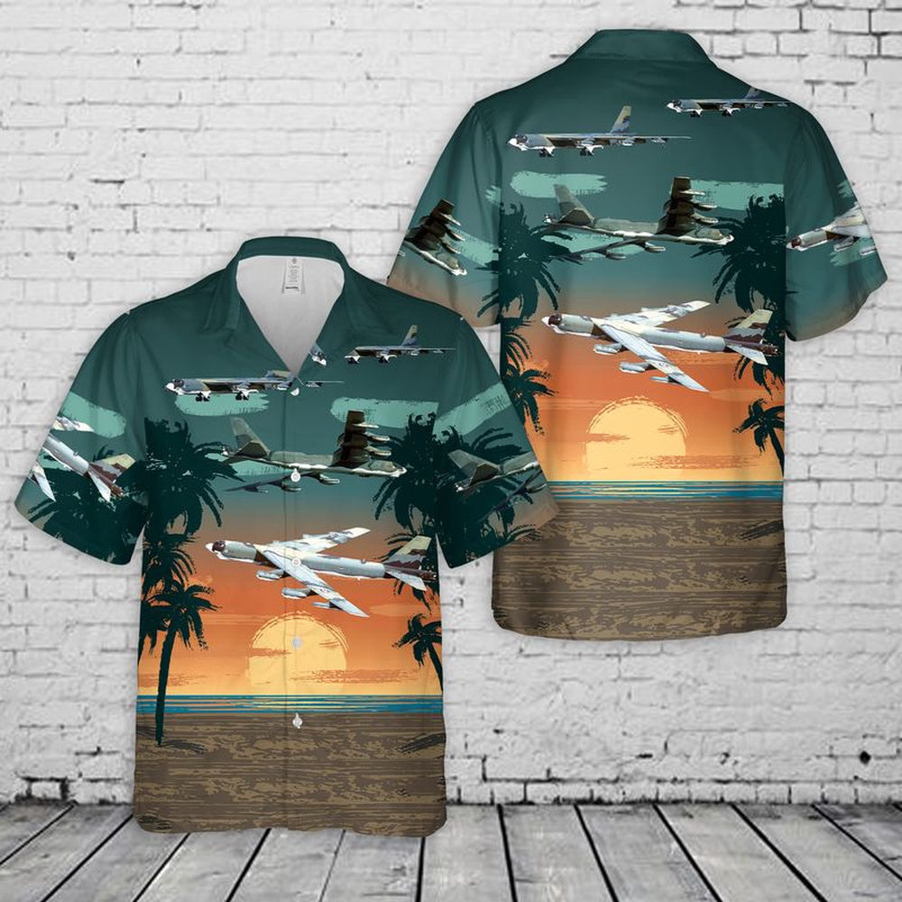 Air Force Hawaiian Shirt, US Air Force B-52 G Stratofortress Bomber airplane Hawaiian Shirt, Air Force Aloha Shirt