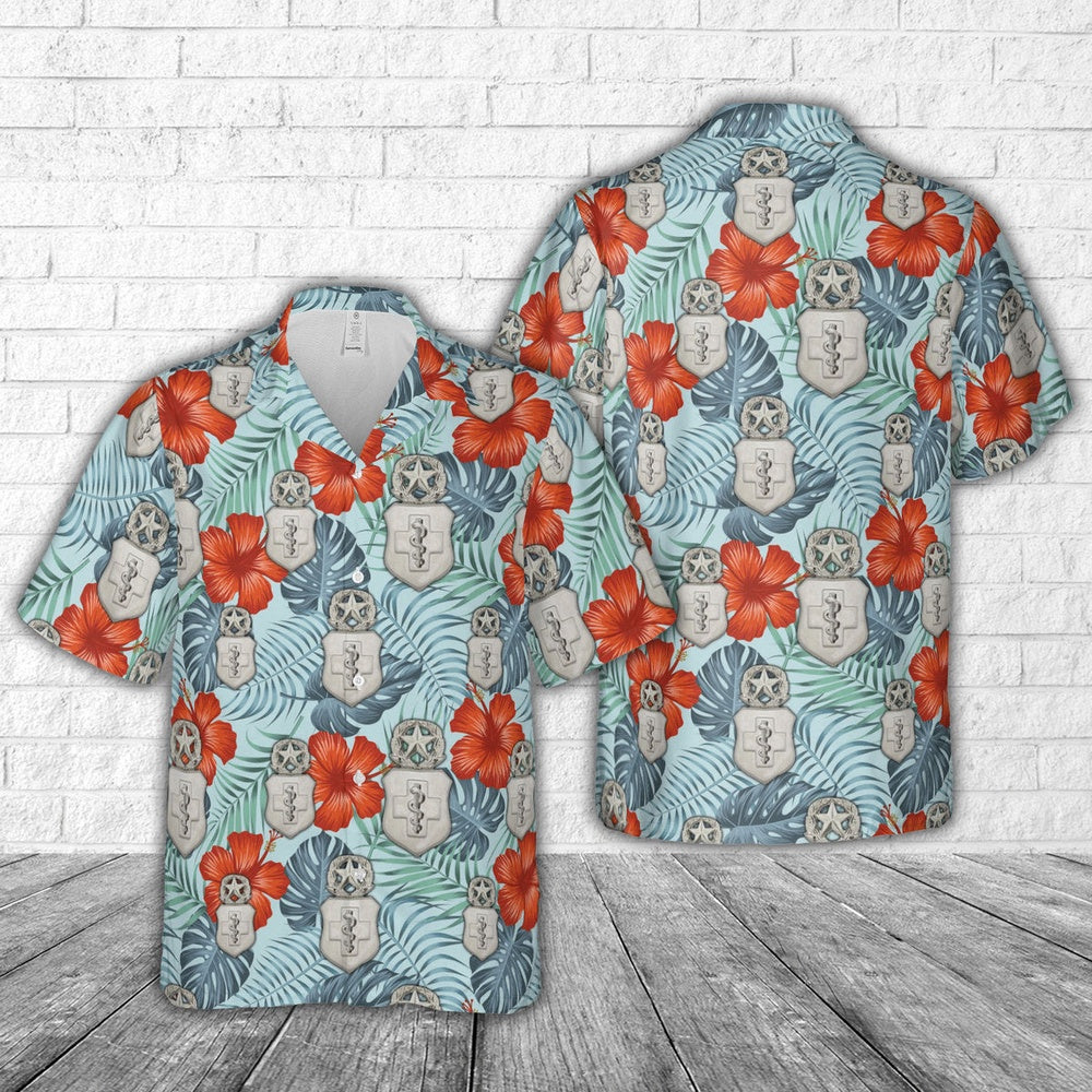 Air Force Hawaiian Shirt, US Air Force Basic Medical Technician Badge Master Hawaiian Shirt, Air Force Aloha Shirt