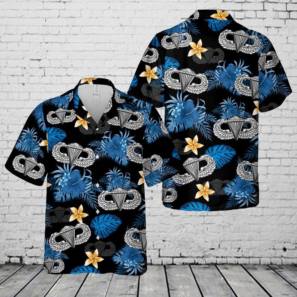 Air Force Hawaiian Shirt, US Air Force Basic Parachutist Badge Hawaiian Shirt, Air Force Aloha Shirt