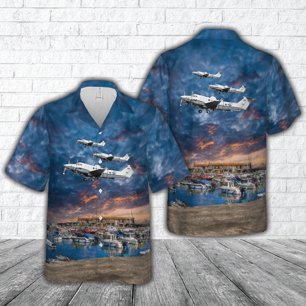 Air Force Hawaiian Shirt, US Air Force Beechcraft MC-12W Liberty Hawaiian Shirt, Air Force Aloha Shirt