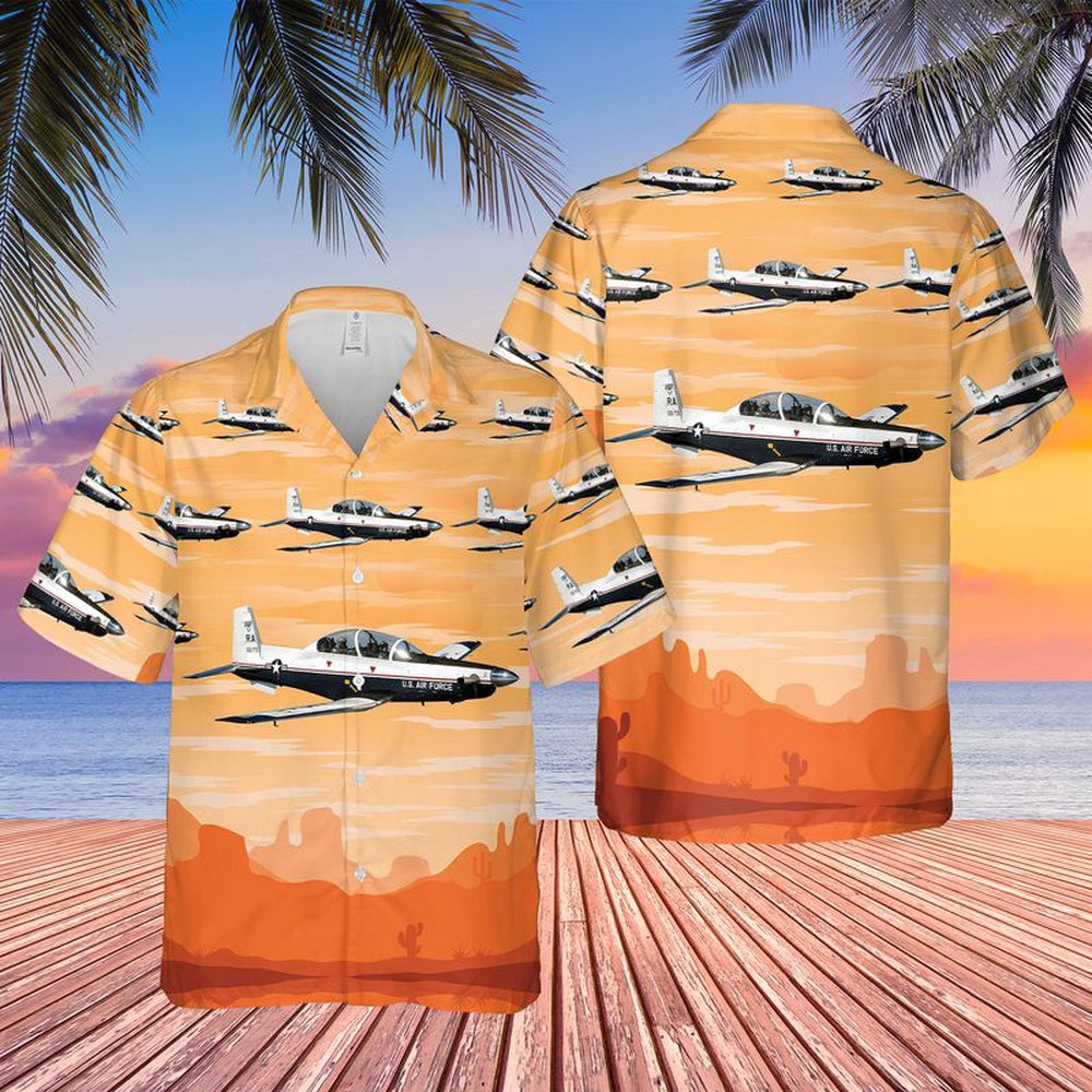 Air Force Hawaiian Shirt, US Air Force Beechcraft T-6 Texan II Hawaiian Shirt, Air Force Aloha Shirt