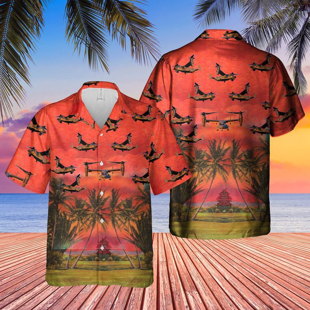 Air Force Hawaiian Shirt, US Air Force Bell Boeing CV-22B Osprey Hawaiian Shirt, Air Force Aloha Shirt