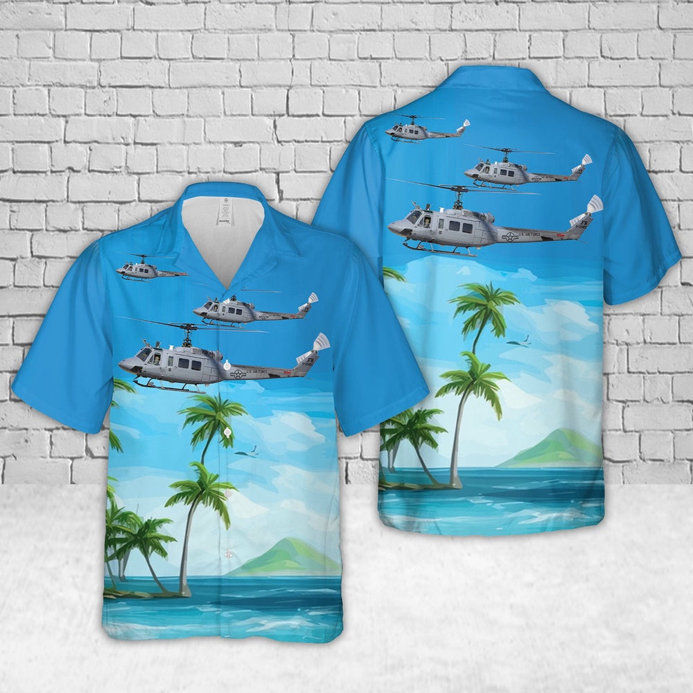 Air Force Hawaiian Shirt, US Air Force Bell TH-1H Huey II (205) Hawaiian Shirt, Air Force Aloha Shirt