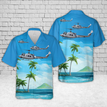 Air Force Hawaiian Shirt, US Air Force Bell TH-1H Huey II (205) Hawaiian Shirt, Air Force Aloha Shirt