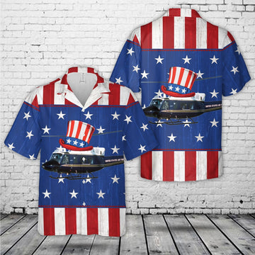 Air Force Hawaiian Shirt, US Air Force Bell UH-1N Twin Huey 1st Helicopter Squadron, 4th Of July Hawaiian Shirt, Air Force Aloha Shirt