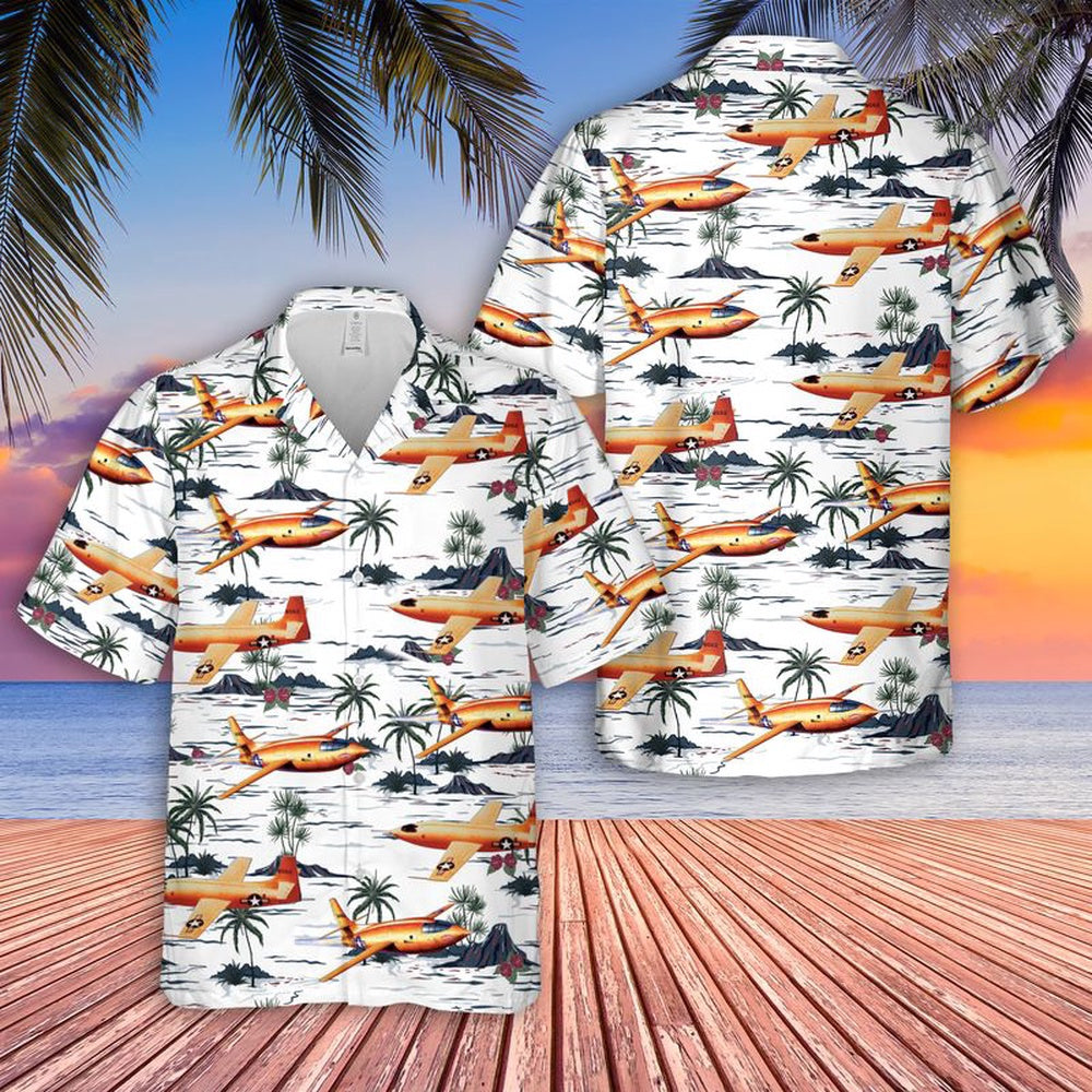 Air Force Hawaiian Shirt, US Air Force Bell X-1 X-1 Glamorous Glennis Hawaiian Shirt, Air Force Aloha Shirt