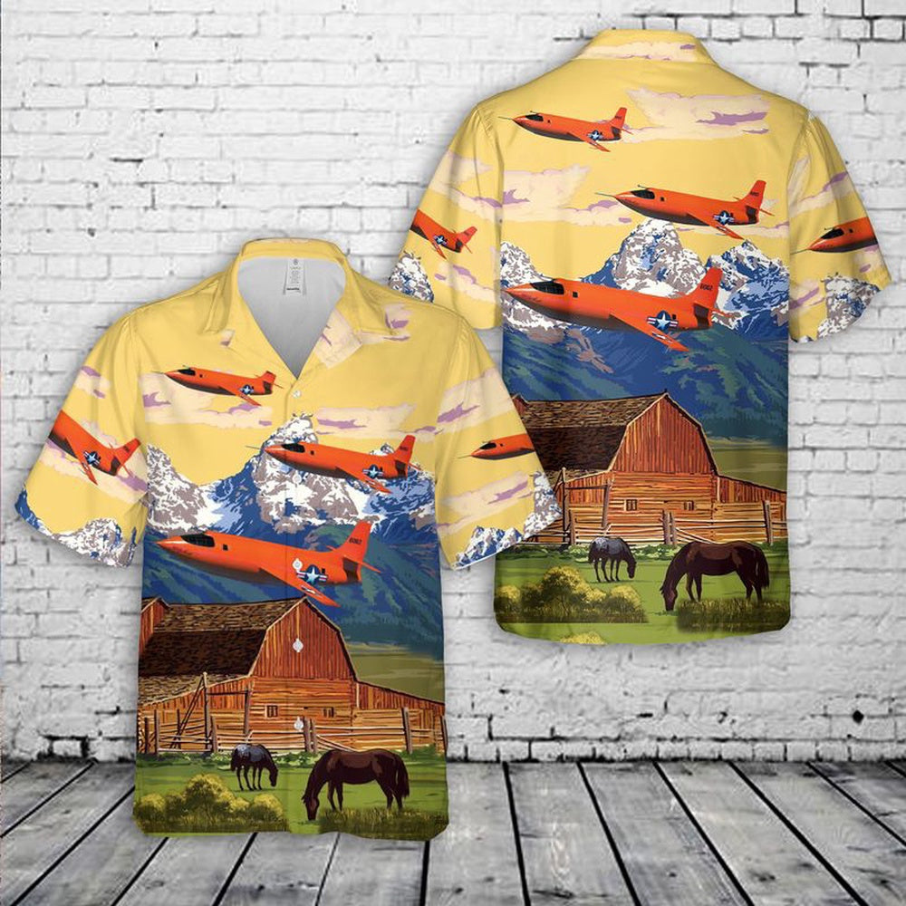 Air Force Hawaiian Shirt, US Air Force Bell X-1 X-1 Glamous Glennis Chuck Yeager Hawaiian Shirt, Air Force Aloha Shirt