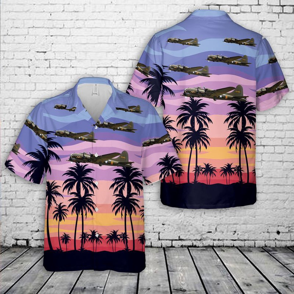 Air Force Hawaiian Shirt, US Air Force Boeing B-17G Flying Fortress Sally B Hawaiian Shirt, Air Force Aloha Shirt