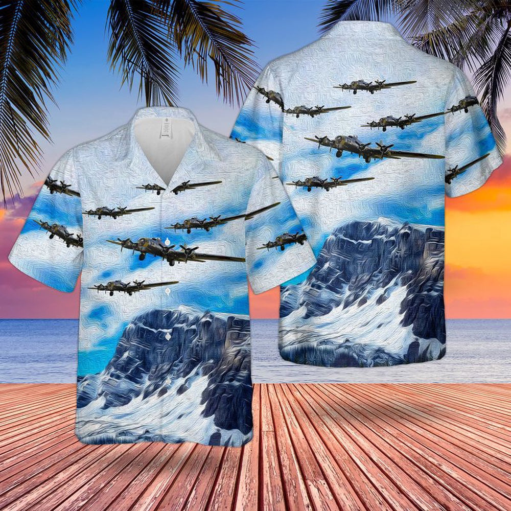 Air Force Hawaiian Shirt, US Air Force Boeing B-17 Flying Fortress Chuckie Hawaiian Shirt, Air Force Aloha Shirt