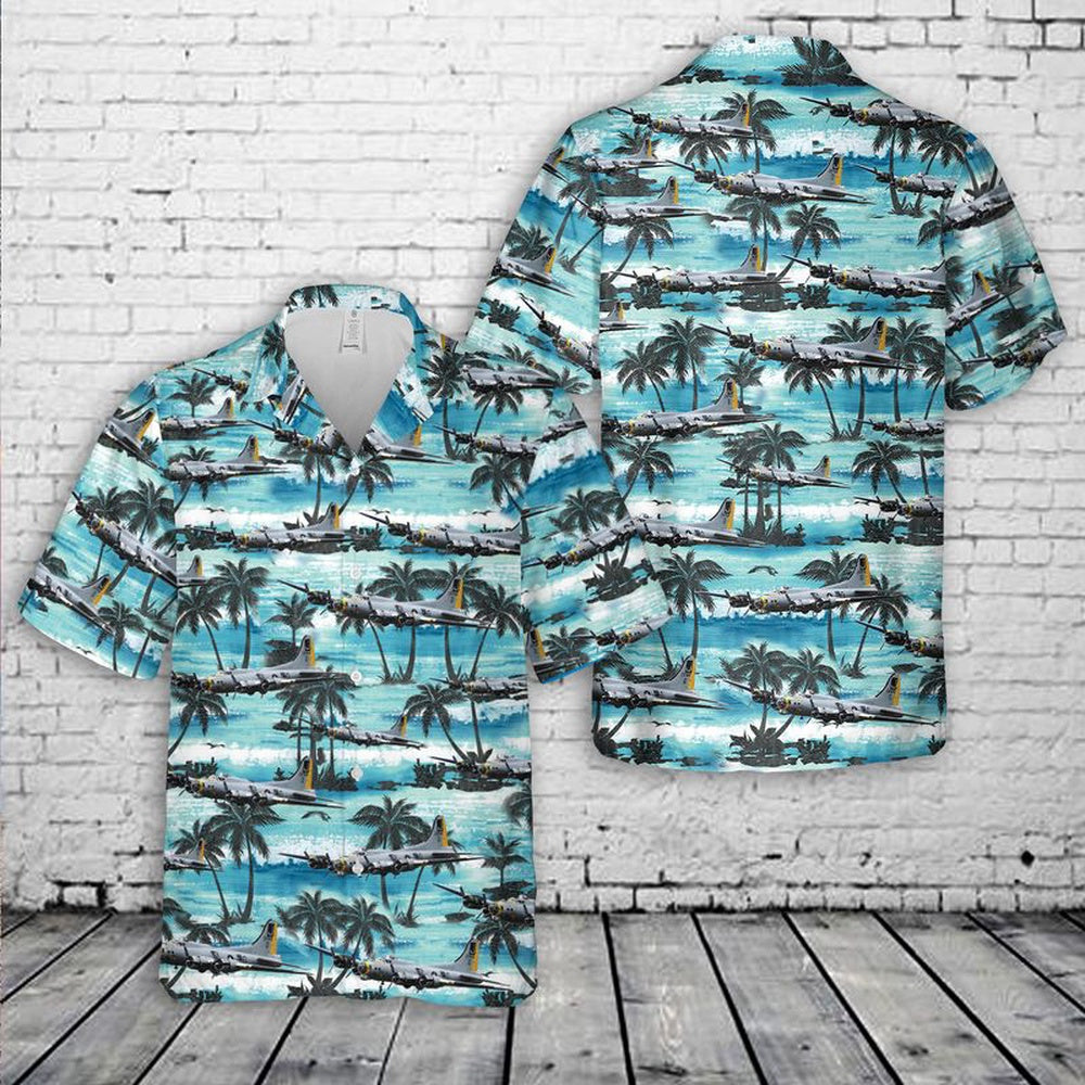Air Force Hawaiian Shirt, US Air Force Boeing B-17 Flying Fortress Liberty Belle Hawaiian Shirt, Air Force Aloha Shirt