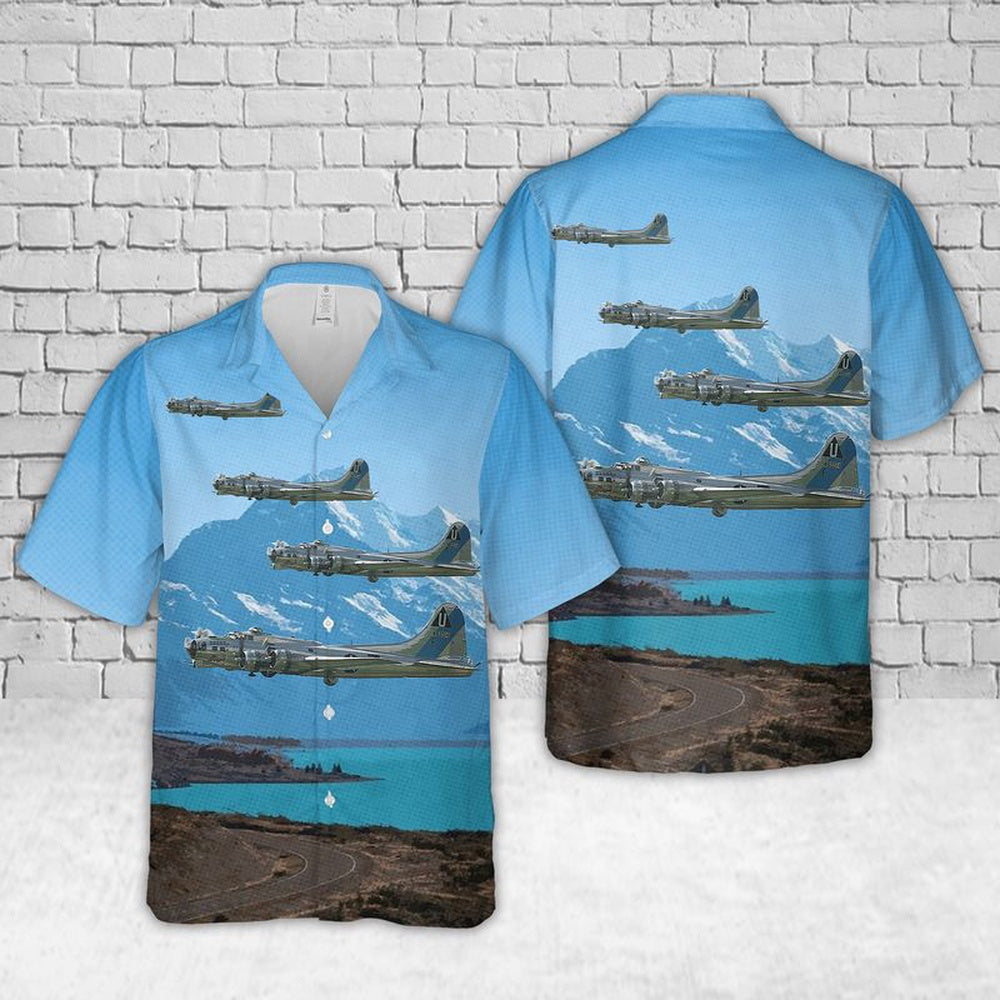Air Force Hawaiian Shirt, US Air Force Boeing B-17 Flying Fortress Sentimental Journey Hawaiian Shirt, Air Force Aloha Shirt