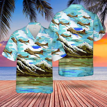 Air Force Hawaiian Shirt, US Air Force Boeing B-17 Flying Fortress Thunderbird Hawaiian Shirt, Air Force Aloha Shirt