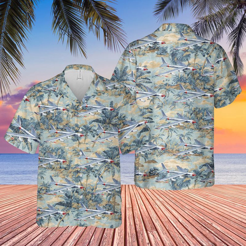 Air Force Hawaiian Shirt, US Air Force Boeing B-52D Stratofortress Hawaiian Shirt, Air Force Aloha Shirt