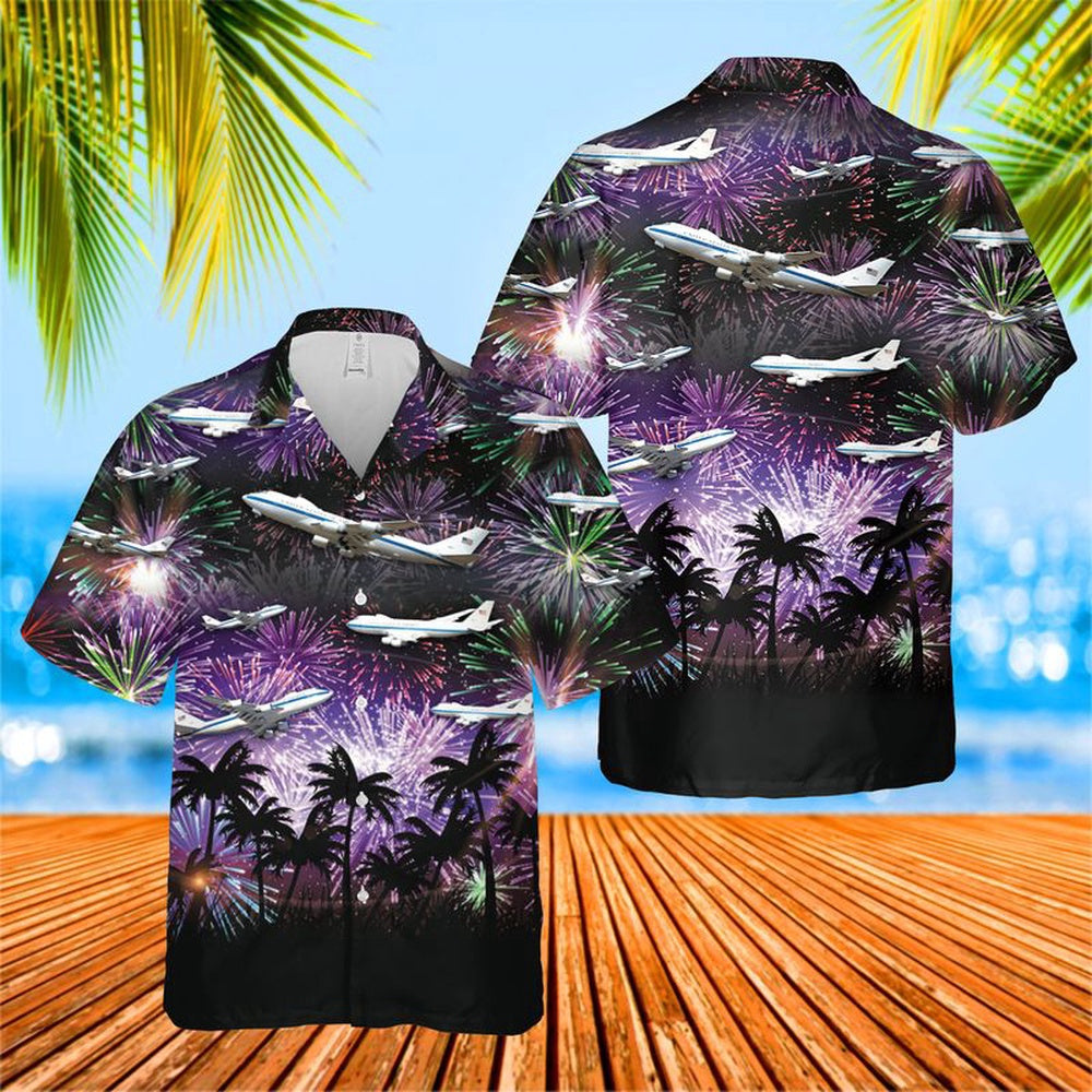 Air Force Hawaiian Shirt, US Air Force Boeing E-4 Nightwatch Hawaiian Shirt, Air Force Aloha Shirt