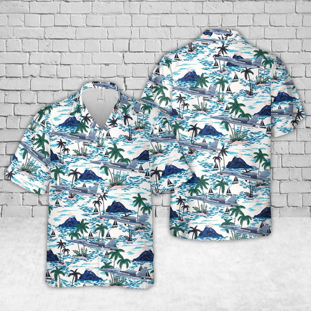 Air Force Hawaiian Shirt, US Air Force Boeing F-15SE Silent Eagle Hawaiian Shirt, Air Force Aloha Shirt
