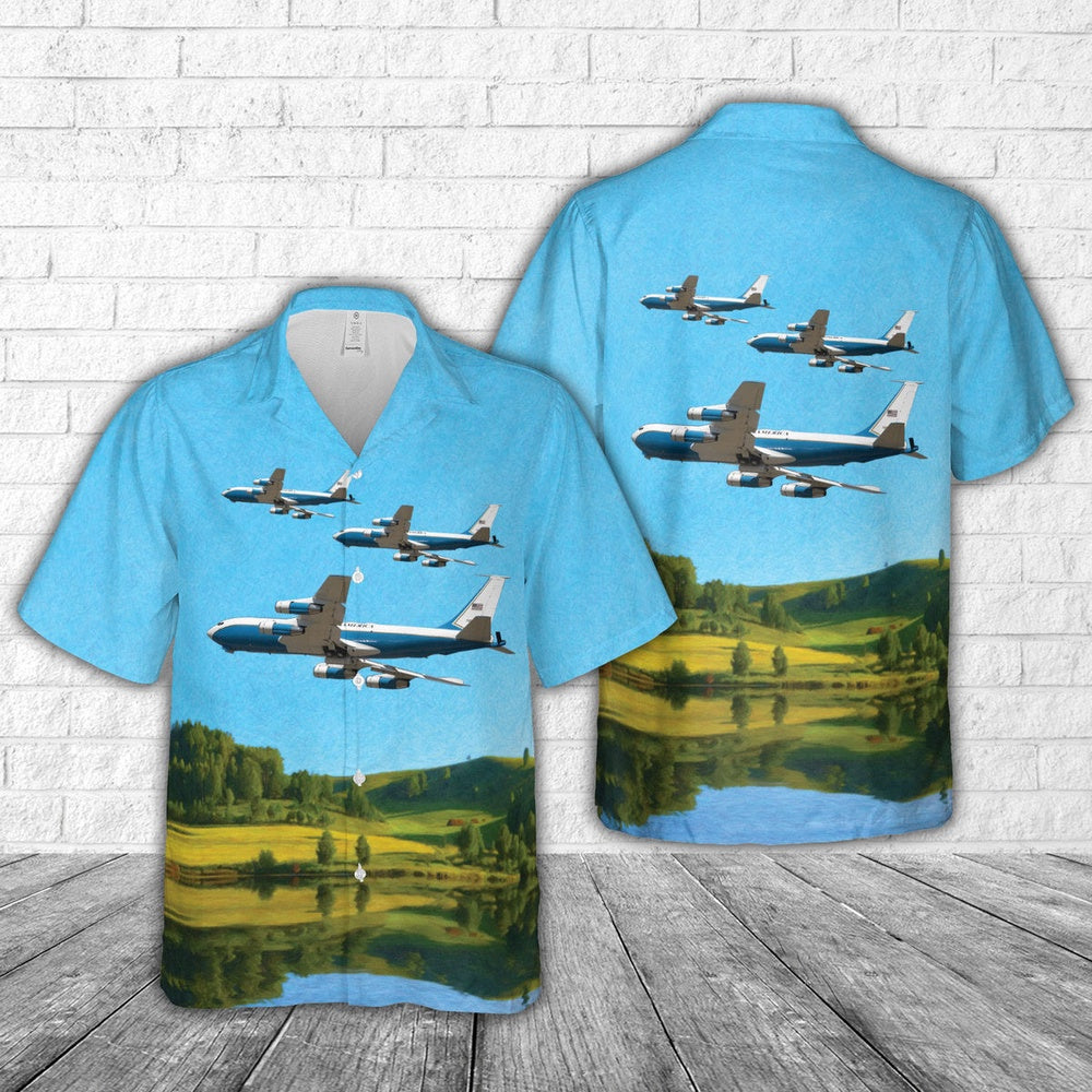 Air Force Hawaiian Shirt, US Air Force Boeing KC-135E Stratotanker (717-148) Hawaiian Shirt, Air Force Aloha Shirt