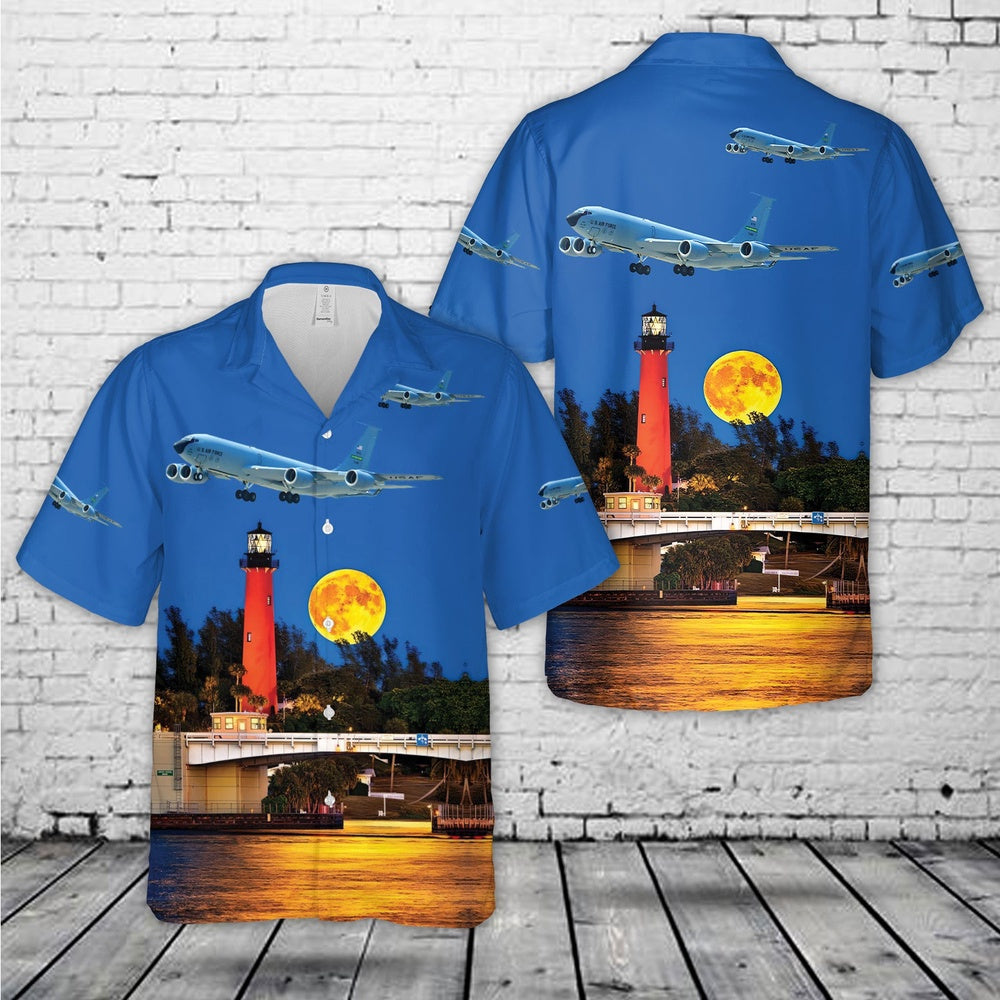 Air Force Hawaiian Shirt, US Air Force Boeing KC-135R Rivet StandRivet Quick Hawaiian Shirt, Air Force Aloha Shirt