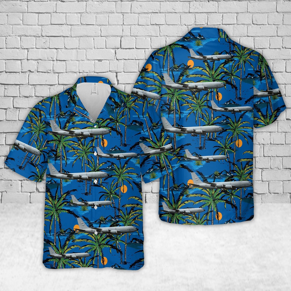 Air Force Hawaiian Shirt, US Air Force Boeing KC-135R Stratotanker (717-100) Hawaiian Shirt, Air Force Aloha Shirt