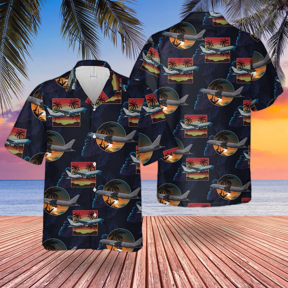 Air Force Hawaiian Shirt, US Air Force Boeing KC-46 Pegasus Hawaiian Shirt, Air Force Aloha Shirt