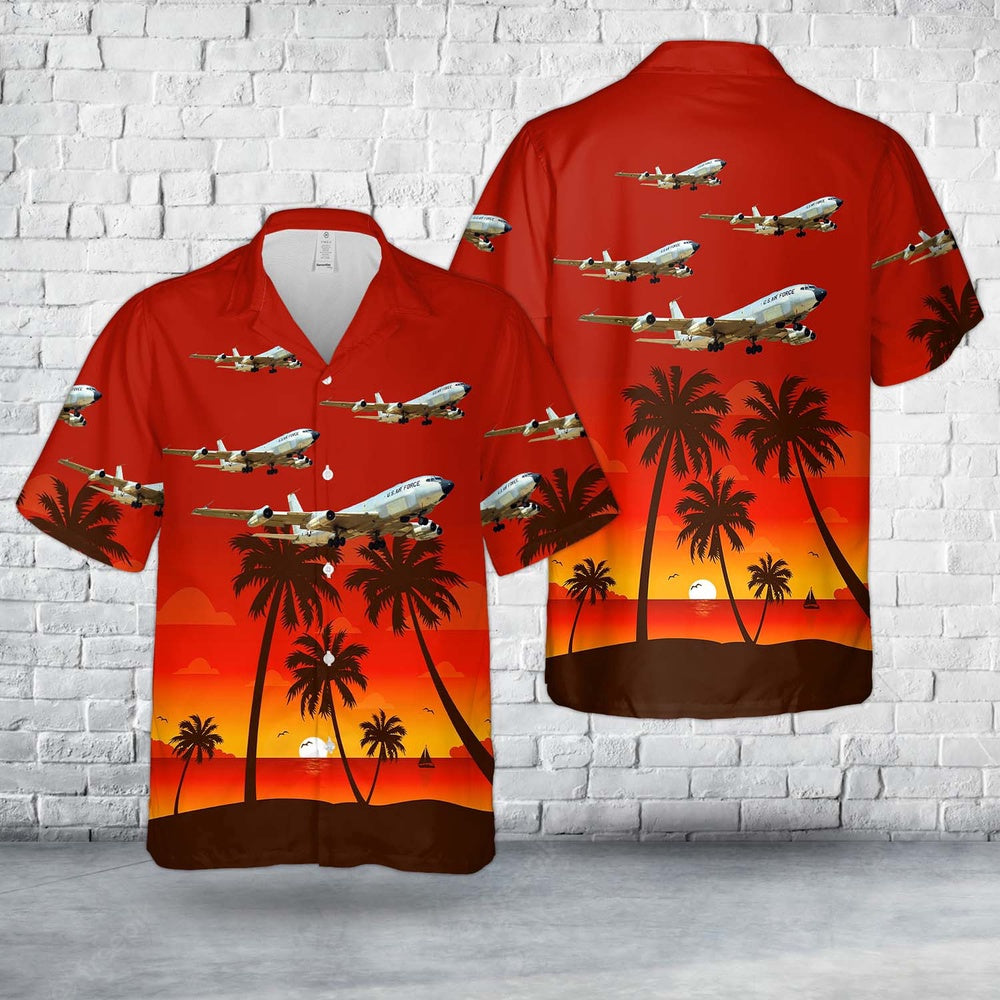 Air Force Hawaiian Shirt, US Air Force Boeing RC-135C Big Team Hawaiian Shirt, Air Force Aloha Shirt