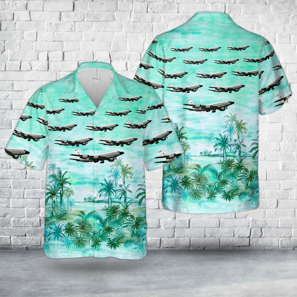 Air Force Hawaiian Shirt, US Air Force Boeing RC-135V Rivet Joint (739-445B) 63-9792 Hawaiian Shirt, Air Force Aloha Shirt
