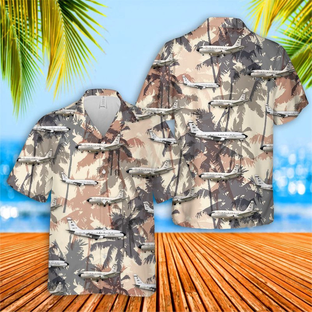 Air Force Hawaiian Shirt, US Air Force Boeing T-43 Gator Hawaiian Shirt, Air Force Aloha Shirt