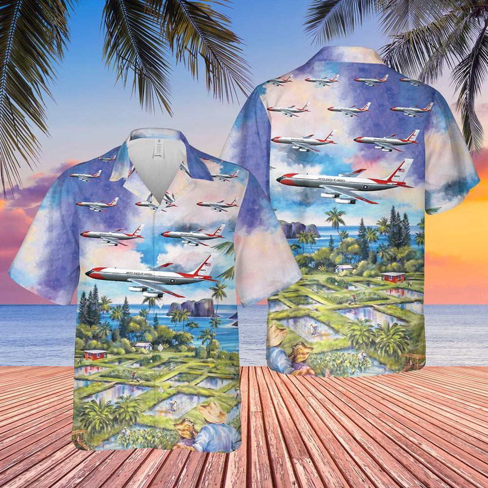 Air Force Hawaiian Shirt, US Air Force Boeing VC-137A Hawaiian Shirt, Air Force Aloha Shirt