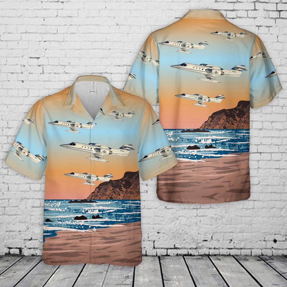 Air Force Hawaiian Shirt, US Air Force Bombardier Learjet 35 Hawaiian Shirt, Air Force Aloha Shirt