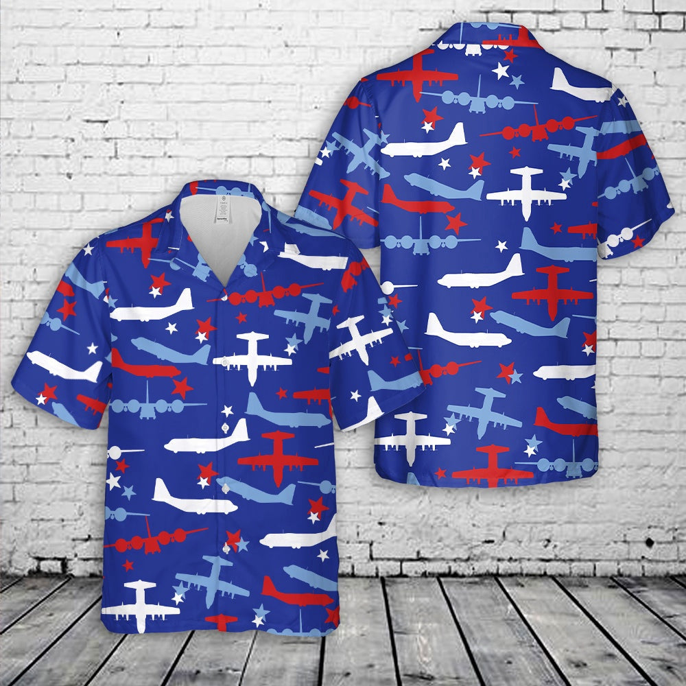 Air Force Hawaiian Shirt, US Air Force C-130 Hercules, 4th of July Seamless Hawaiian Shirt, Air Force Aloha Shirt