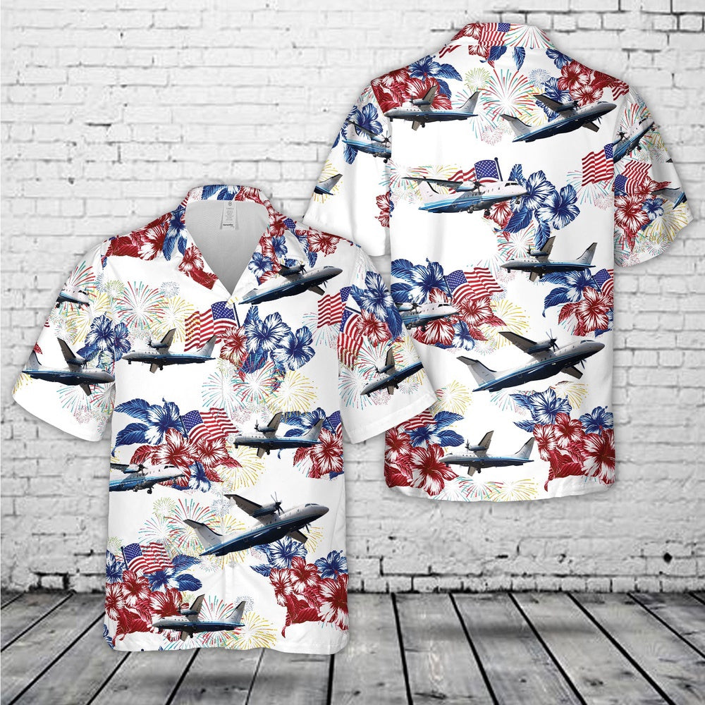 Air Force Hawaiian Shirt, US Air Force C-146A Wolfhound, 4th Of July Hawaiian Shirt, Air Force Aloha Shirt