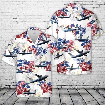Air Force Hawaiian Shirt, US Air Force C-146A Wolfhound, 4th Of July Hawaiian Shirt, Air Force Aloha Shirt