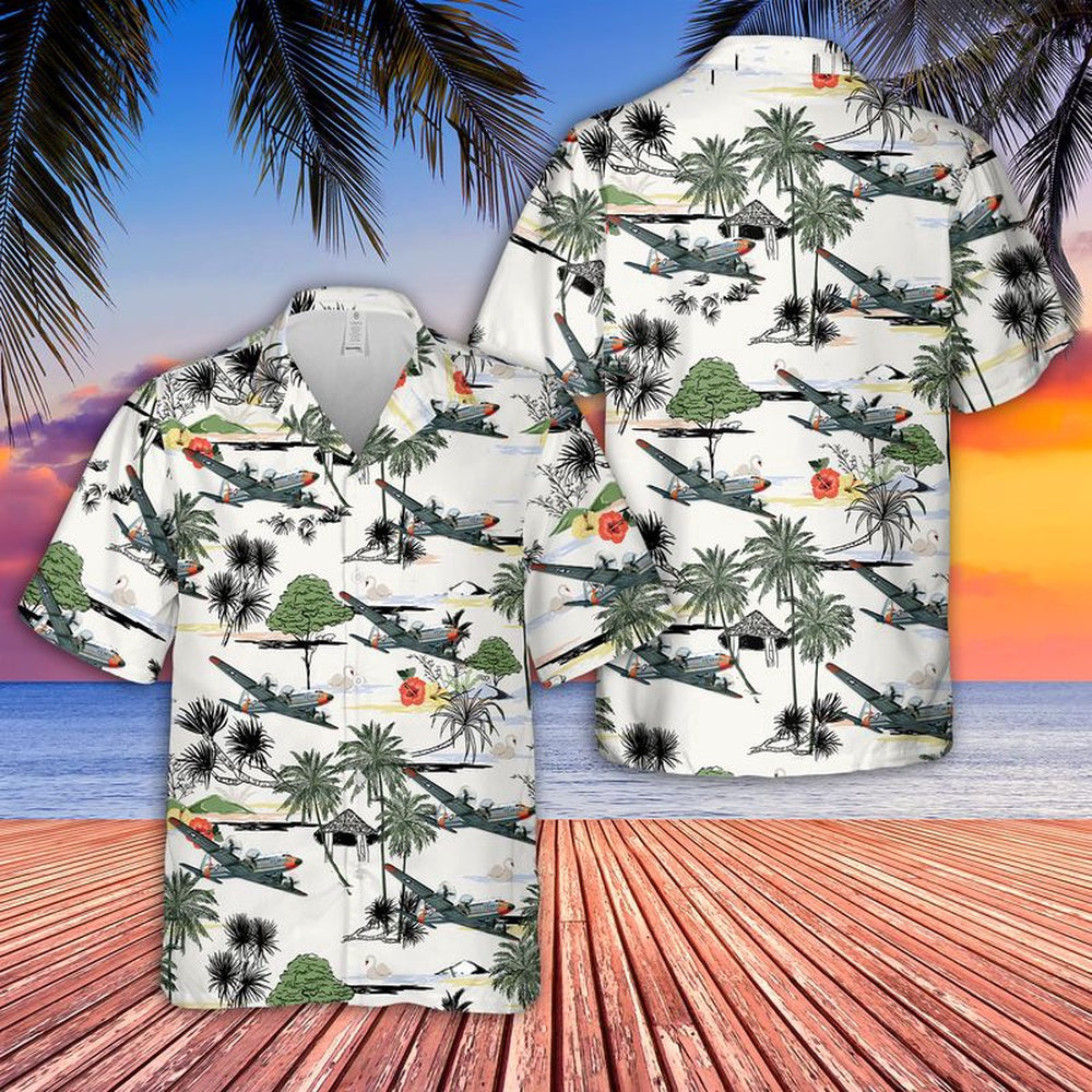 Air Force Hawaiian Shirt, US Air Force C-54D Skymaster Hawaiian Shirt, Air Force Aloha Shirt