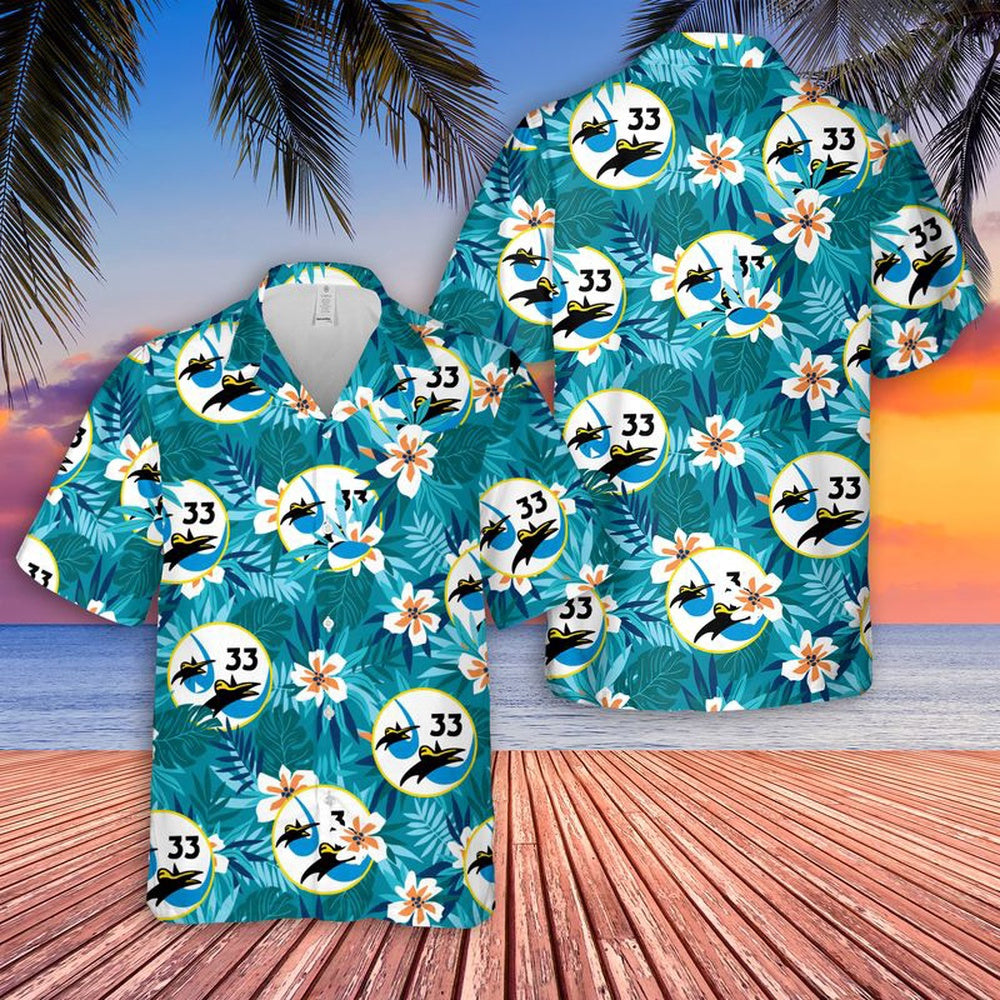 Air Force Hawaiian Shirt, US Air Force Cadet Wing Squadron 33 King Ratz Hawaiian Shirt, Air Force Aloha Shirt
