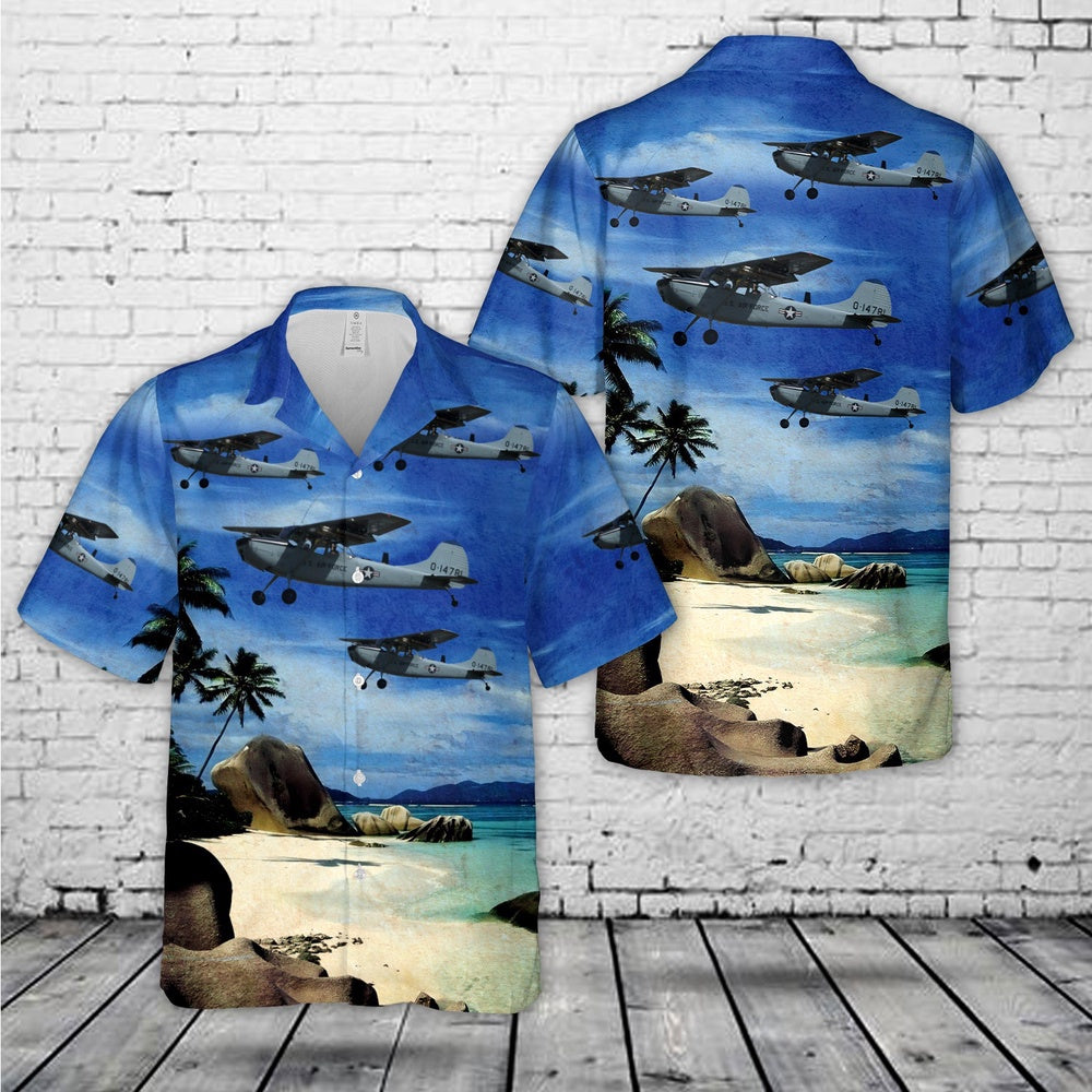 Air Force Hawaiian Shirt, US Air Force Cessna Bird Dog Hawaiian Shirt, Air Force Aloha Shirt