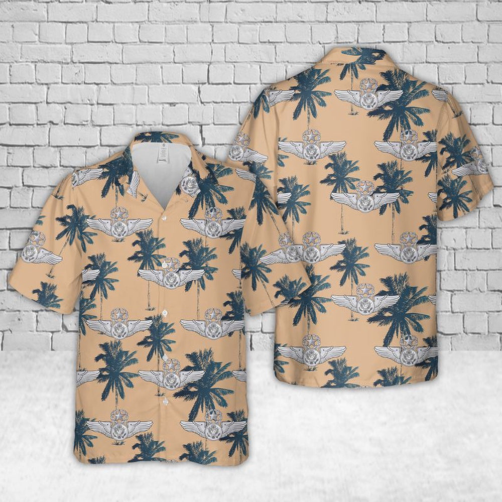 Air Force Hawaiian Shirt, US Air Force Chief Enlisted Aircrew Hawaiian Shirt, Air Force Aloha Shirt