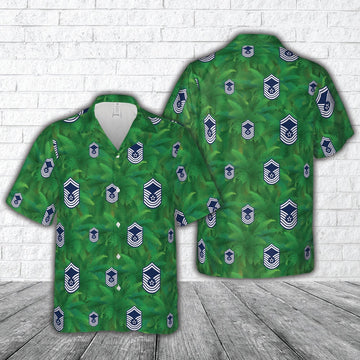 Air Force Hawaiian Shirt, US Air Force Chief Master Sergeant 1967-1991 insignia Hawaiian Shirt, Air Force Aloha Shirt