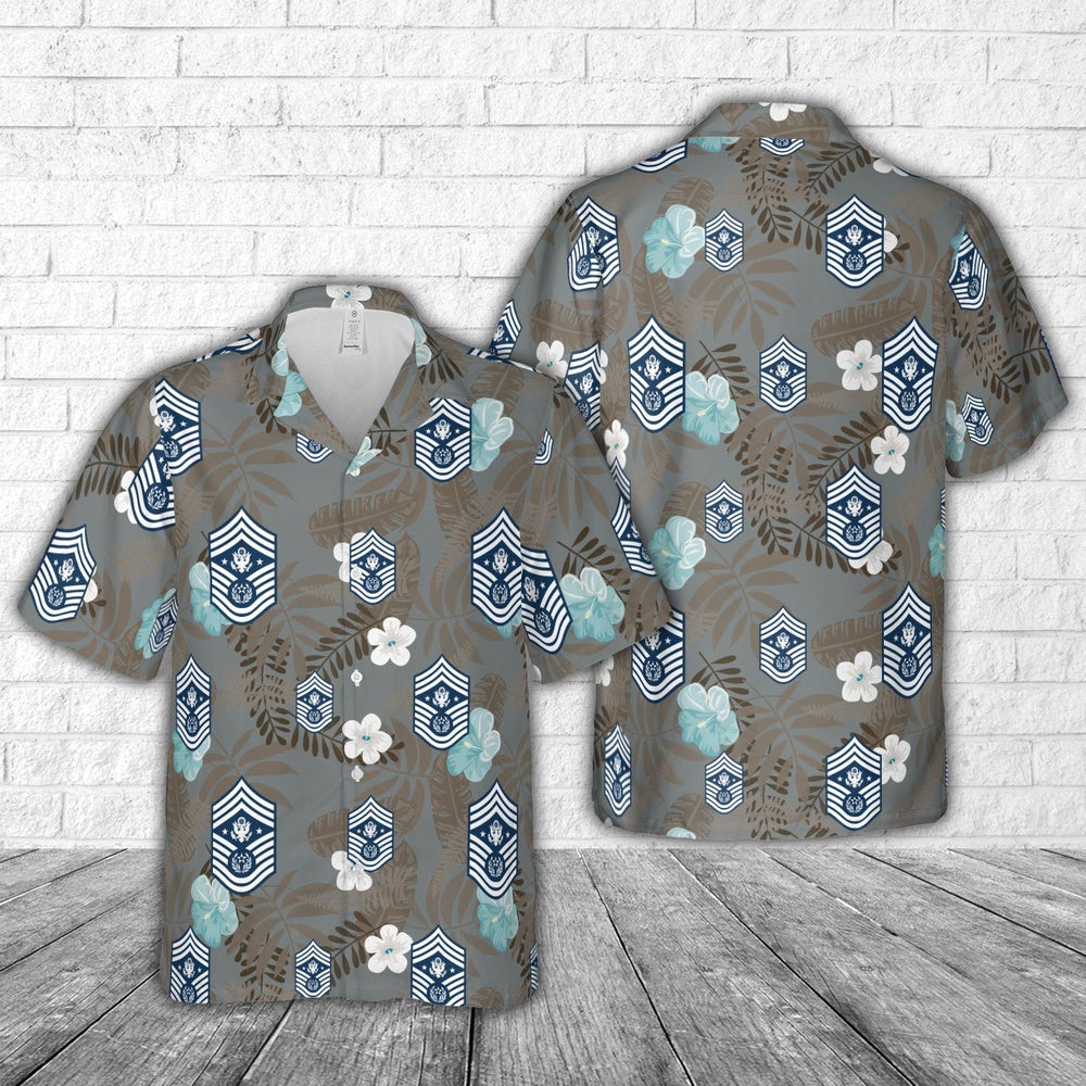 Air Force Hawaiian Shirt, US Air Force Chief Master Sergeant of the Air Force 2004-present insignia Hawaiian Shirt, Air Force Aloha Shirt