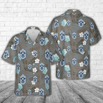 Air Force Hawaiian Shirt, US Air Force Chief Master Sergeant of the Air Force 2004-present insignia Hawaiian Shirt, Air Force Aloha Shirt