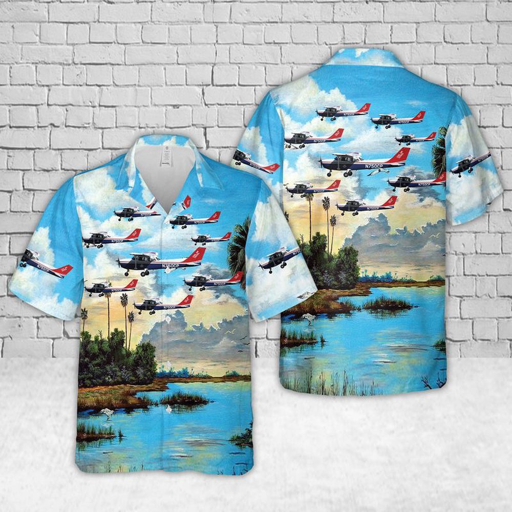 Air Force Hawaiian Shirt, US Air Force Civil Air Patrol Cessna 172S Skyhawk SP Hawaiian Shirt, Air Force Aloha Shirt